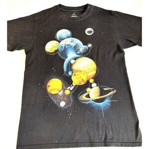 Disney Mickey Mouse Tee Shirt T-Shirt Men’s Size S Solar System Earth Planets